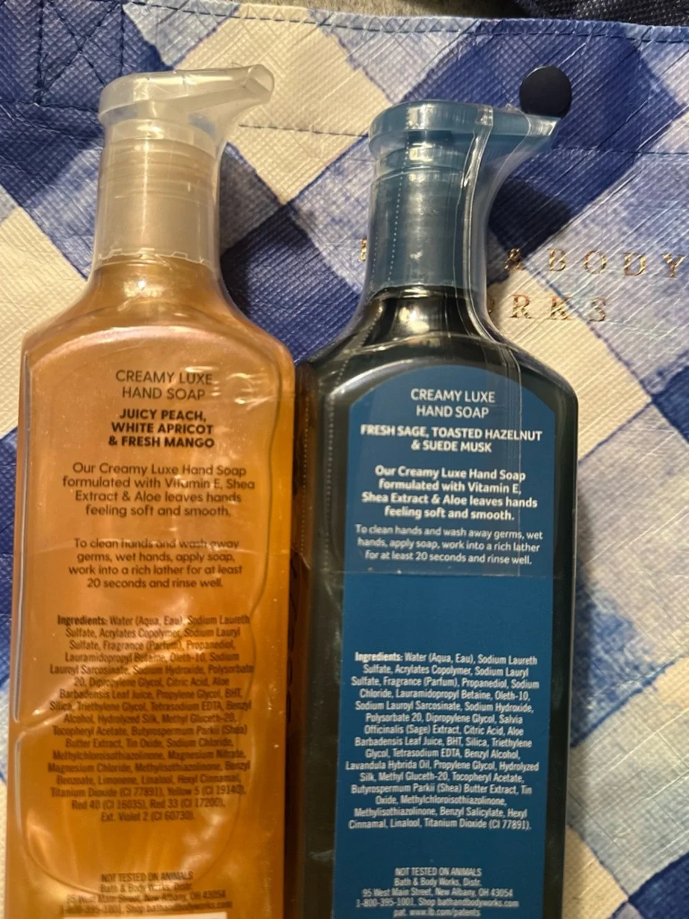 Bath & Body Works Luxe Hand Soaps-Peach Bellini & Vanilla Sage